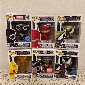 Funko Marvel Venom Pop Figures Set (all 6 pops sold as a bundle)